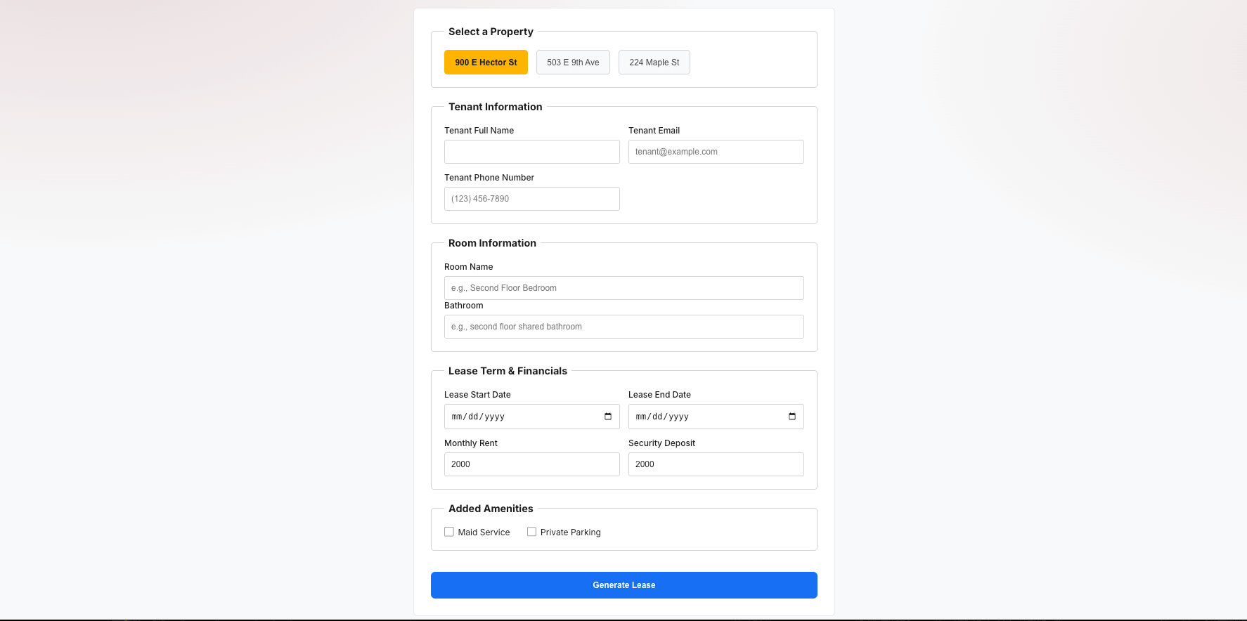 Rental Real Estate Lease Generator preview