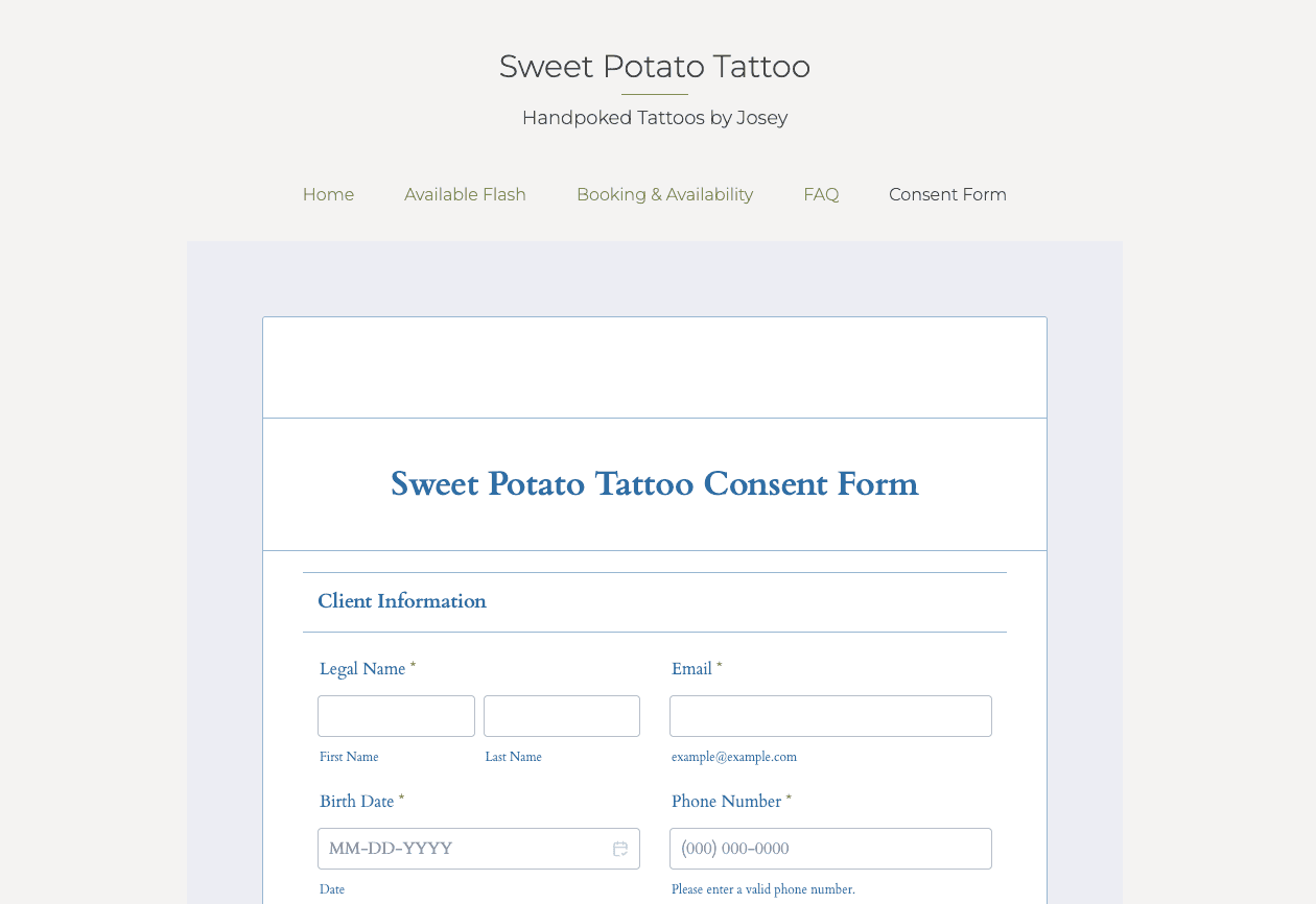Consent Form preview